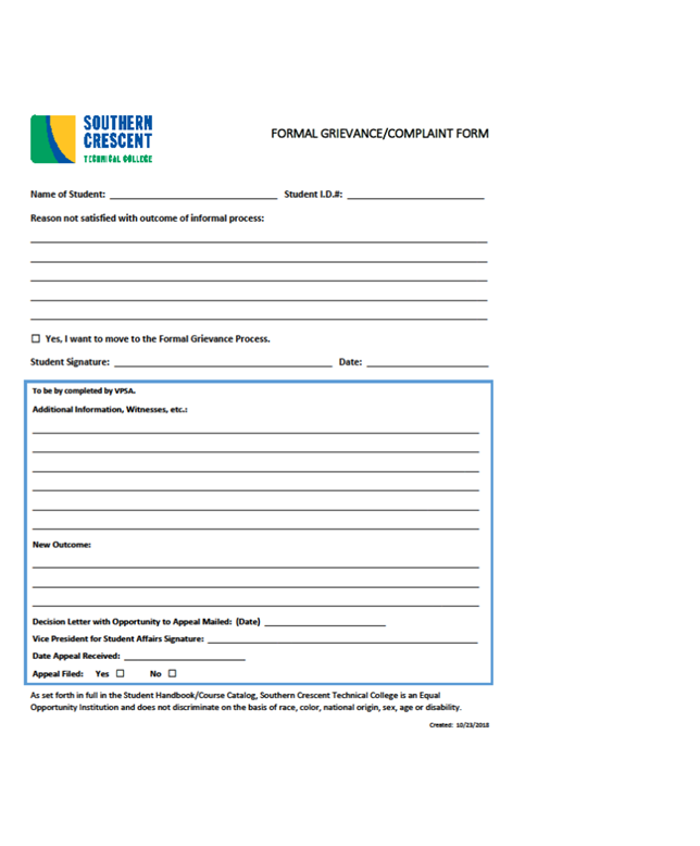 Formal Grievance Complaint Form